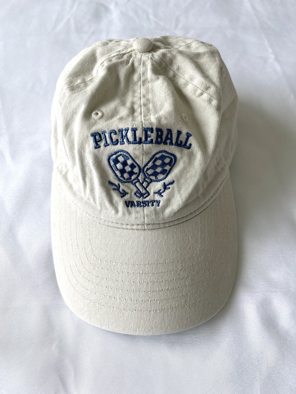 Pickleball Varsity Courtcore Collegiate Light Academia Preppy Cream/Almond Cap